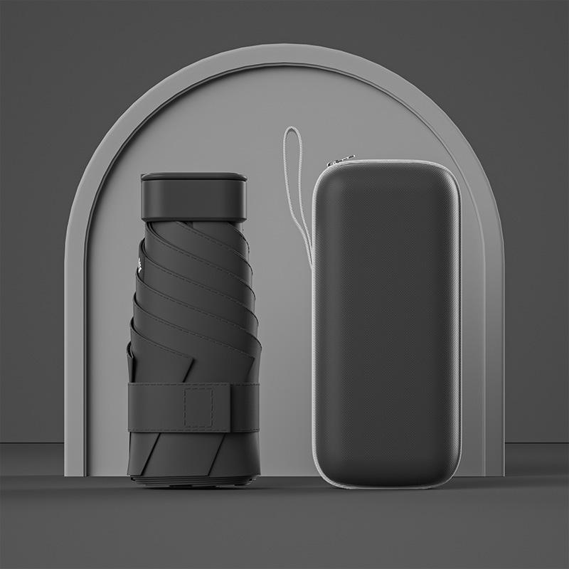 UPF50+ Mini Folding Umbrella Vinyl Small Sun Shade Umbrella Pocket Rain Travel Umbrella Ultraviolet Protection Capsule Parasol