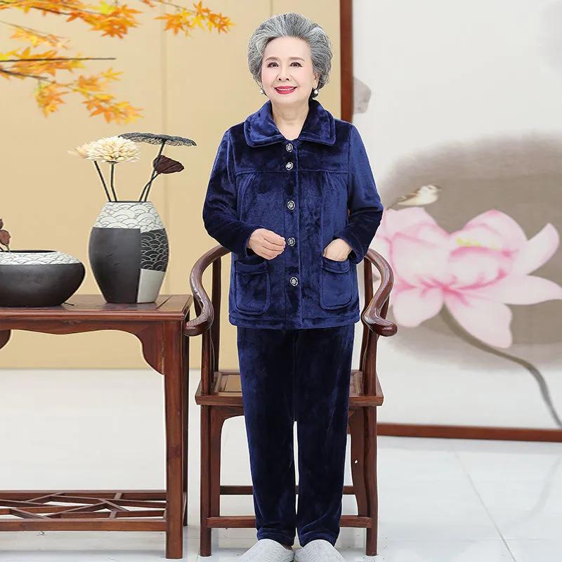 Пижамы, свободные зимние теплые брюки с длинными рукавами, домашний костюм, однотонный повседневный комплект из двух предметов