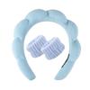1 Set Sponge Headband Wristband Water Absorbent Face Washing SPA Padded Hair Band Elastic Wrist