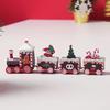 Christmas Train Decoration Wooden Festive Mini Train Ornament Xmas Train Centerpiece for Mantel Dining Table Happy New Year Gift