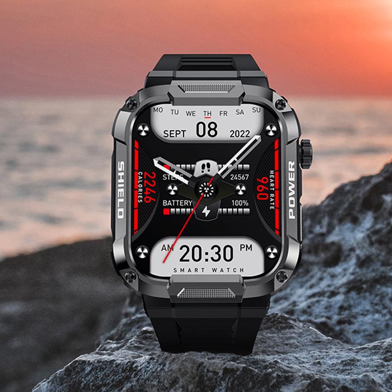 1.85" Outdoor 5atm Waterproof Smart Watch Men 400 Mah Large Battery Ai Voice Assistant Bluetooth Call Smartwatch Man