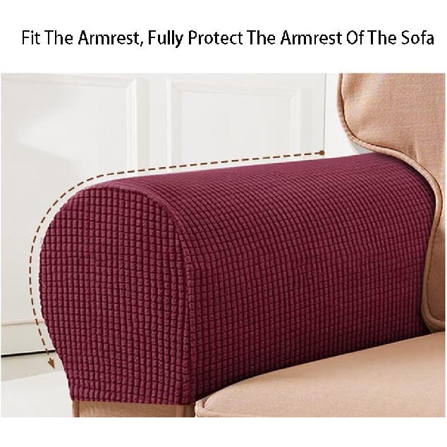 LINGXIYA Set of 2 Sofa Armrest Cover, Soft Stretch Arm Cover for Recliners Sofas Chairs,Couch Furniture Armrest Protector Covers