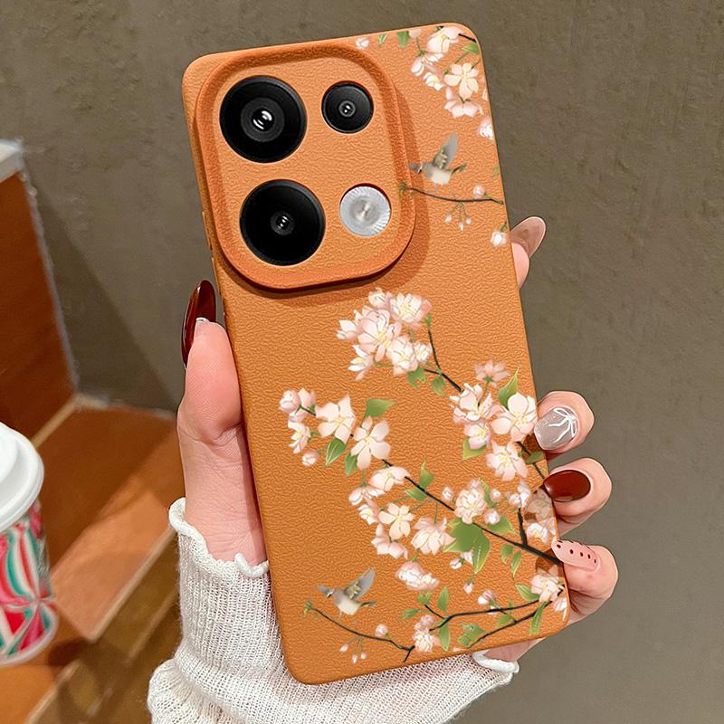 Для Xiaomi 13t Poco X6 M6 Pro Redmi Note 14 13 12 11 10 Pro противоударный силиконовый мягкий кожаный узор с текстурой однотонного цвета