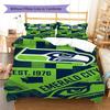 Seattle Seahawks Pattern Bedding Set Quilt Cover Pillowcase Home Decor Gift (1 * duvet cover + 2 * pillowcase, without core)