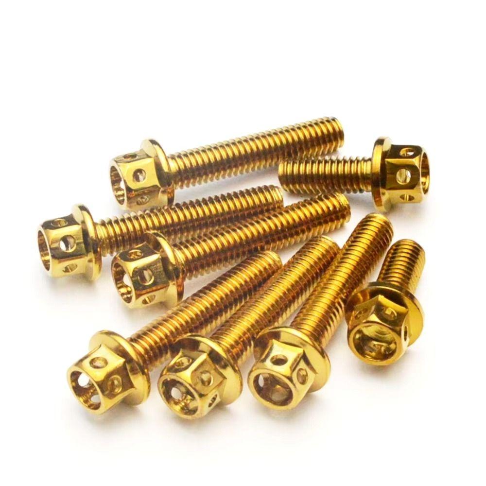 10/15/20/25/30/35/40/45/50/60 Titanium Flange M6 M8 Hex Head Bolts Hex Head Screws Motorcycle