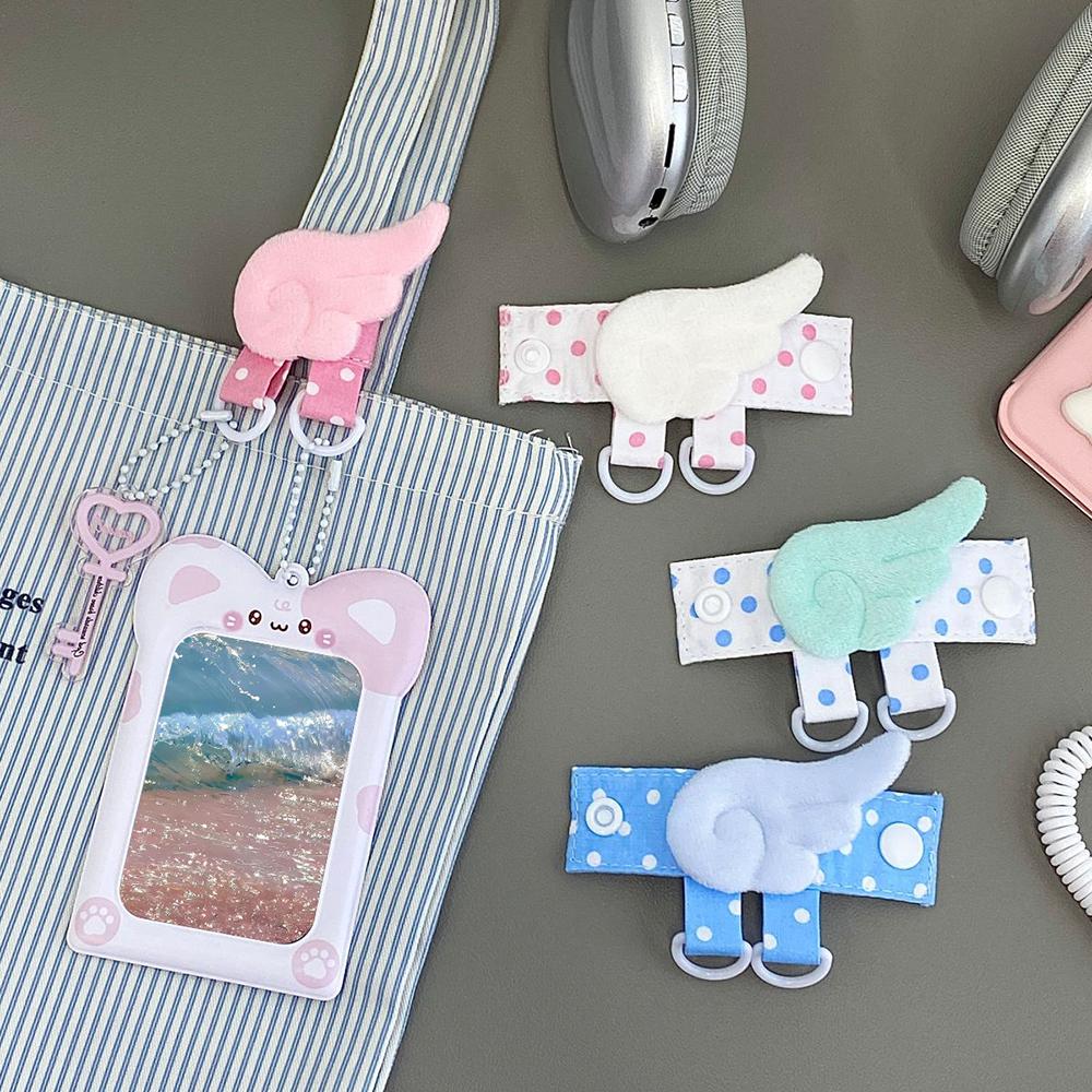 Kawaii Plush Wing Bag Strap Extender Cute Star Bag Strap Extender With Double Ring Bag Organizer For Kpop Photocard Holder