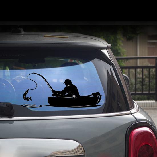Fishing Fish Boat Car Stickers Pattern Truck Decals Window Decoration