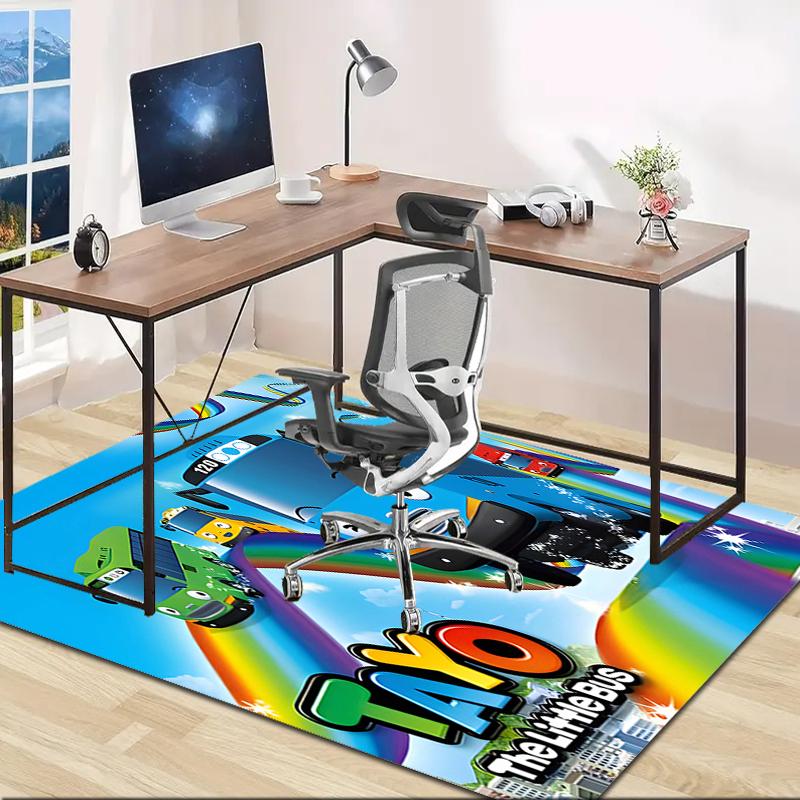 1pc Tayo The Little Bus1 Design Area Rug - Non-Slip, Soft & Cozy Floor Mat for Living Room, Bedroom, Office - Indoor/Outdoor Decorative Carpet