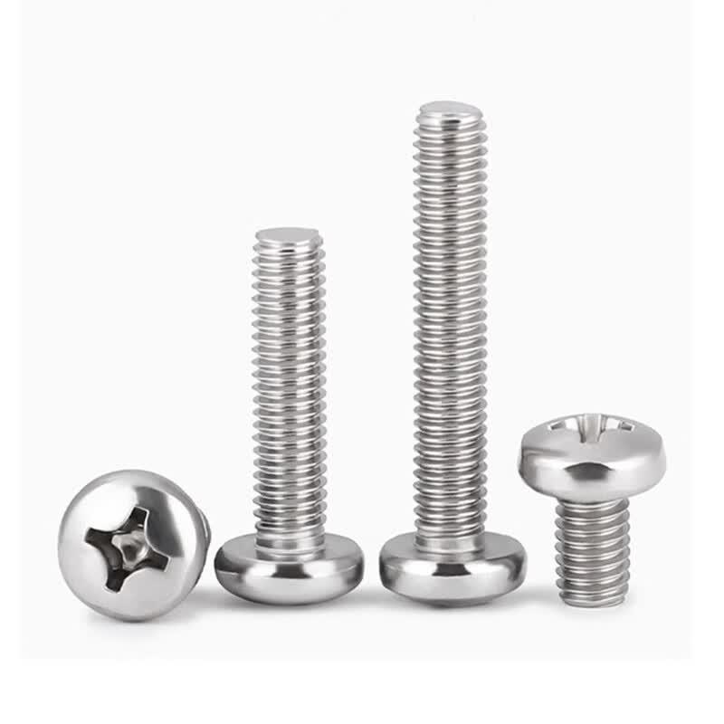 304 Stainless Steel M4 Round Head Cross Recess Screws