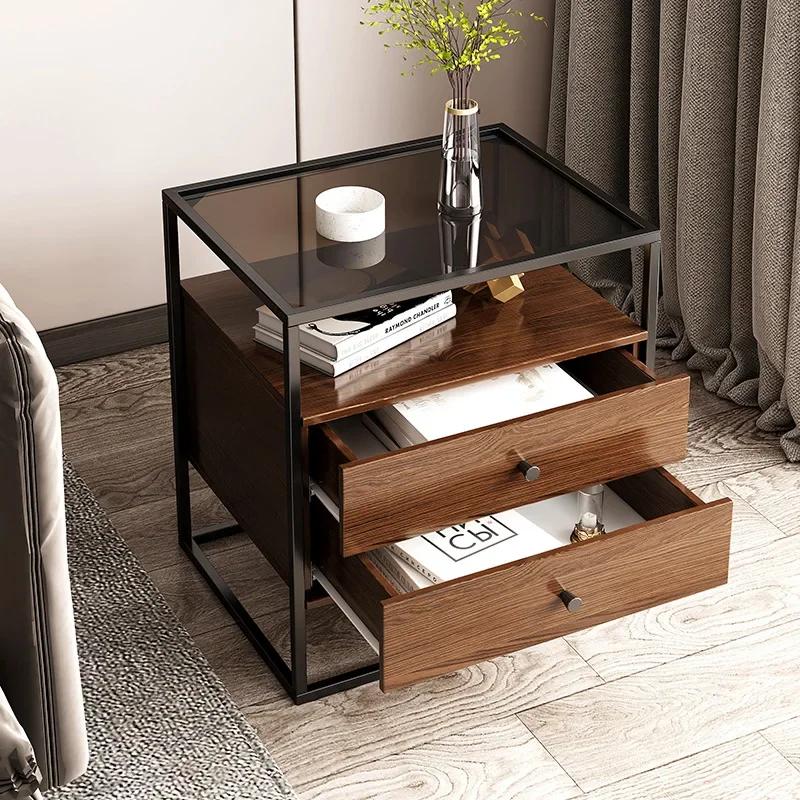 Luxury Bedside Nightstands Modern Wooden Italian Drawers Minimalist Nightstands Table Tall Aesthetic Bedroom Furniture