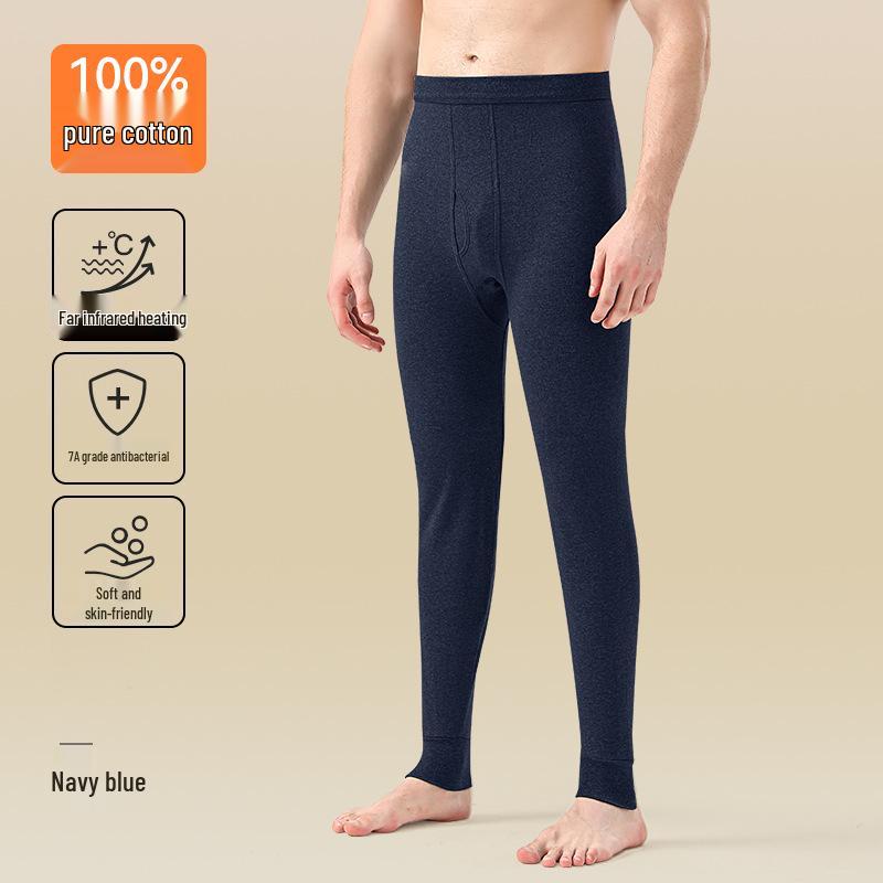 Мужские теплые брюки прилегающего силуэта из чистого хлопка - 100% хлопок, с плюшевой подкладкой, идеально подходят для осени и зимы