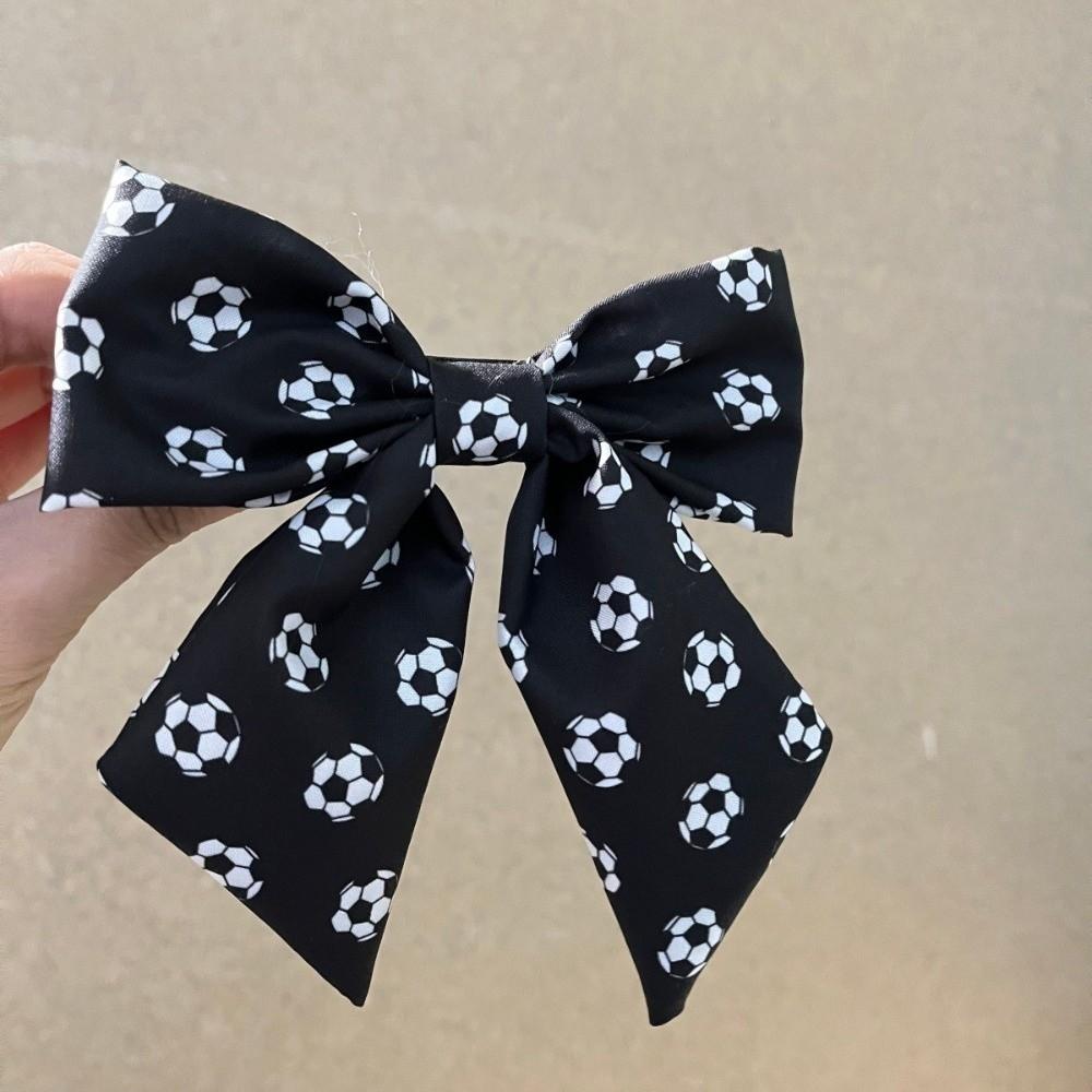 Gift Colorful Football Pattern Bow Hair Clip Elastic Fashion Fashion Hair Accessories Cute Soft Fabric Ribbon Hair Rope Game Day