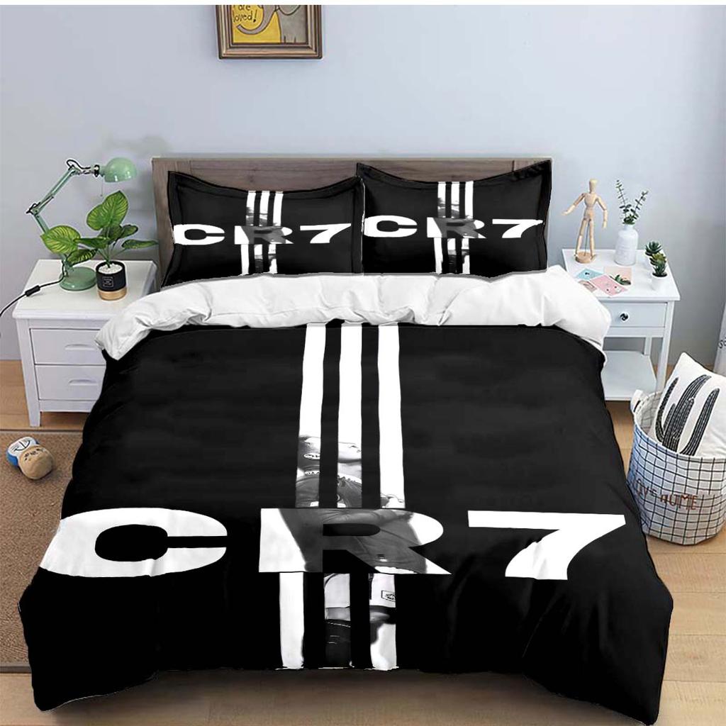 Fashionfootball Star RRonaldo Printing Bedding Set Duvet Cover Comforter Bed Youth Kids Girl Boys Luxury Birthday Gift