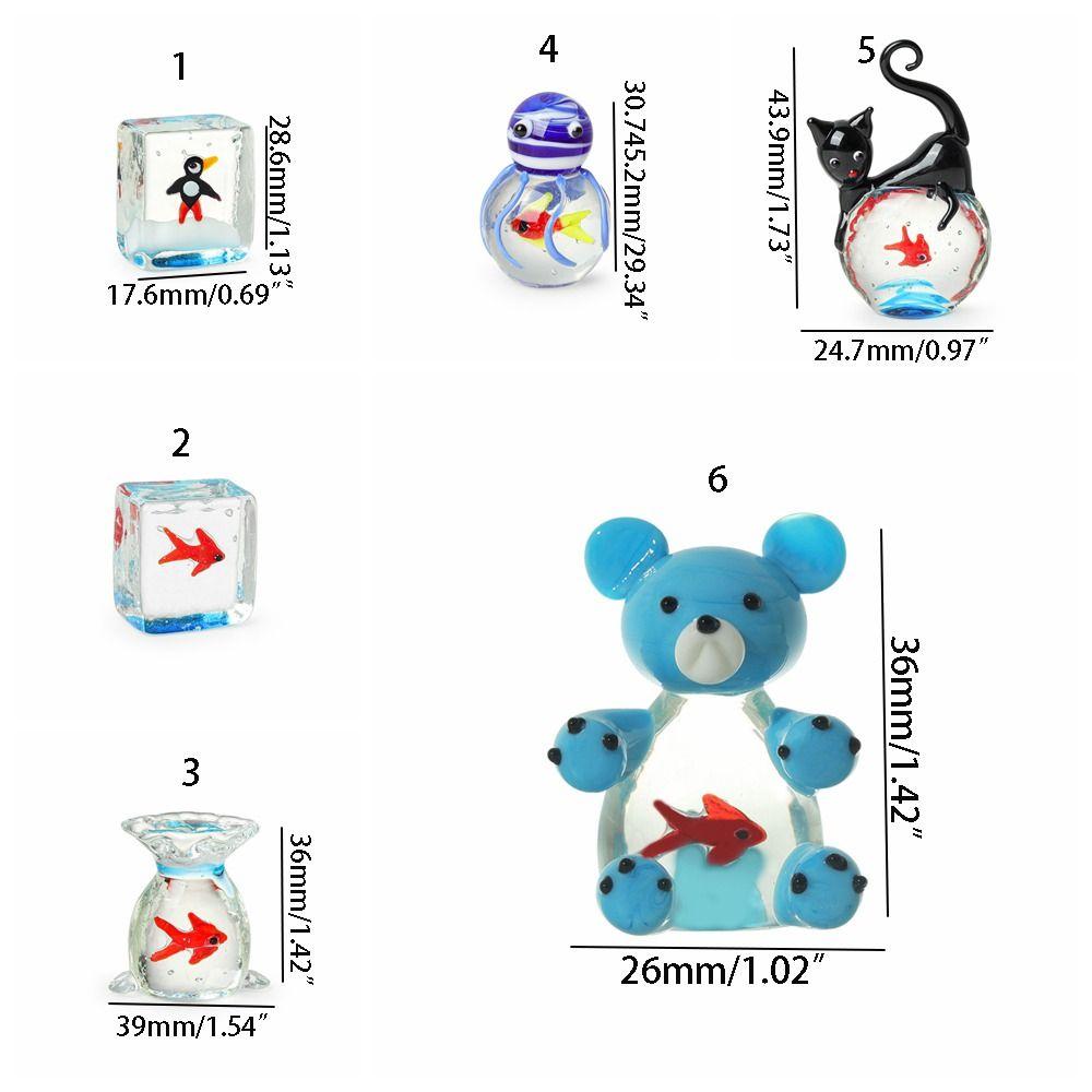 Home Decor Mini Pocket Fish Ornaments Tabletop Ornament Living Room Black Cat Ornaments Office Desktop Glass Fish Delicate