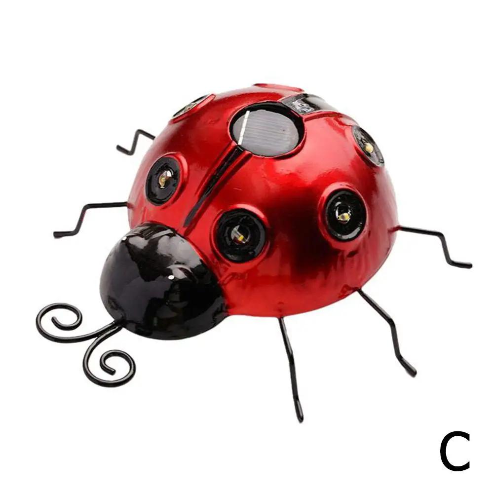 Кованое железо Маленькое настенное украшение Божья коровка Садовое украшение Горшки Растения Ландшафт Микрофигурки Фея Миниатюрное изделие G M6C7