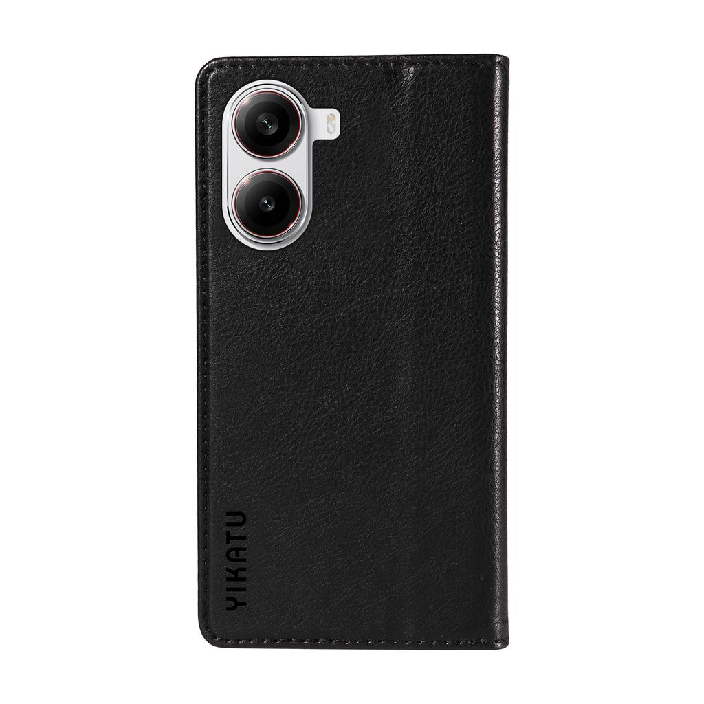 For Xiaomi Redmi Turbo 4 5G/Poco X7 Pro 5G Wallet Case YIKATU YK-006 Magnetic Closure Leather Phone Cover Litchi Texture