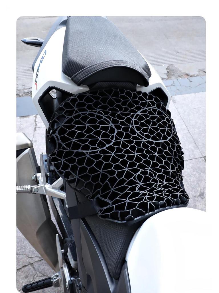 Double-Layer Honeycomb Gel Seat Cushion for Motorcycles - Soft, Comfortable, and Fits Various Models