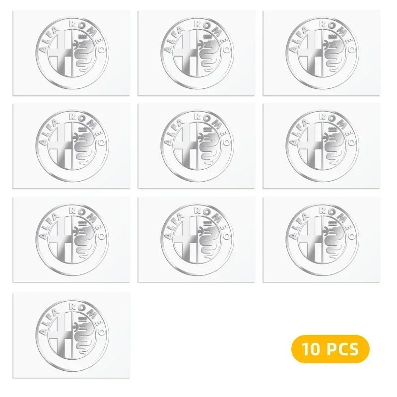 2/5/10pcs Car Logo 3D Metal Stickers Decorative Accessories For Alfa Romeo 159 Giulietta 156 147 Giulia Mito GT Stelvio Spider