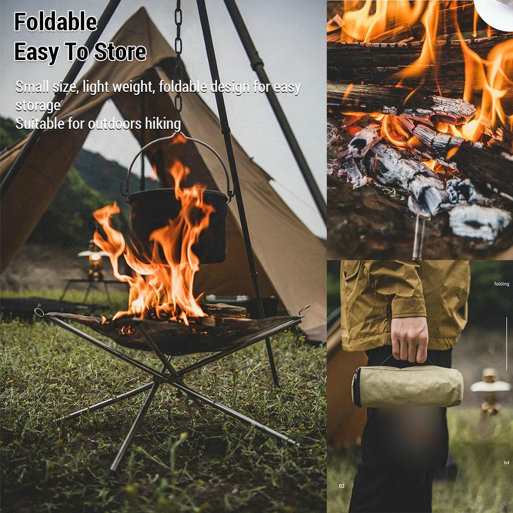 Портативный камин из нержавеющей стали, складной сетчатый камин с сумкой для переноски, термостойкий на открытом воздухе