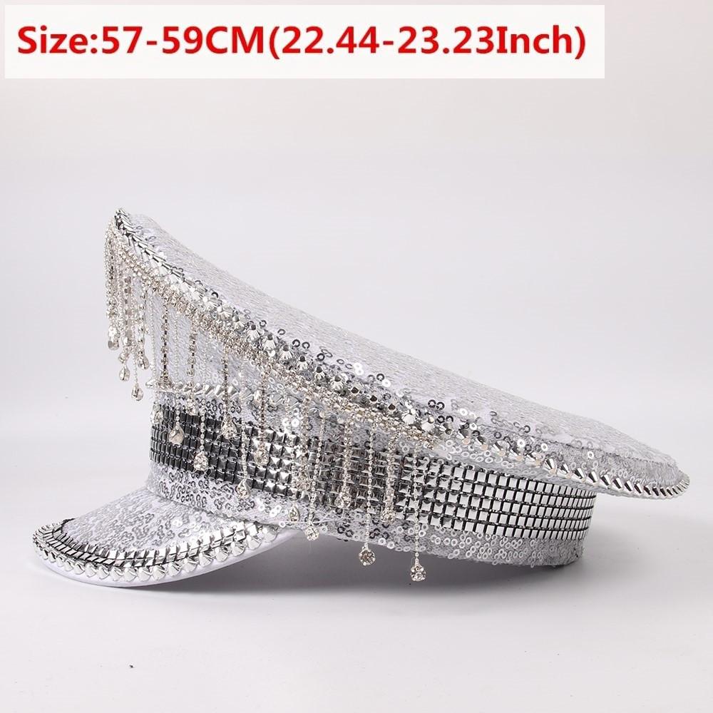 Женская и мужская военная шляпа с шипами, кепка капитана, королева, роскошная шляпа сержанта с кисточками и стразами, шляпа для девичника, праздничная шляпа на день рождения