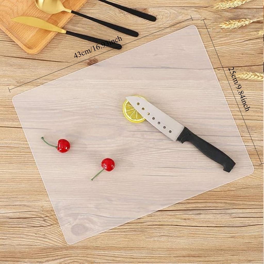 4Pcs Clear Place Mats,Translucent Plastic Placemats Set for Dining Table, Keeps Table or Desktop Cloth Cleaner, Washable, Heat Resistant, Non-Slip