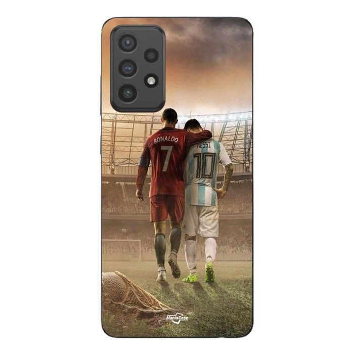 Coque de téléphone - MANIACASE - Samsung Galaxy A33 5g - Silicone TPU - Noir - Cristiano Ronaldo Messi Goat