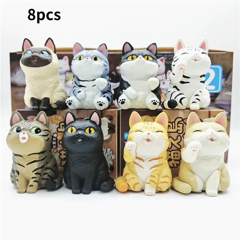 Cat Action Figure Cartoon Model Toy Decoration Kid Ornament Ornament Tabletop