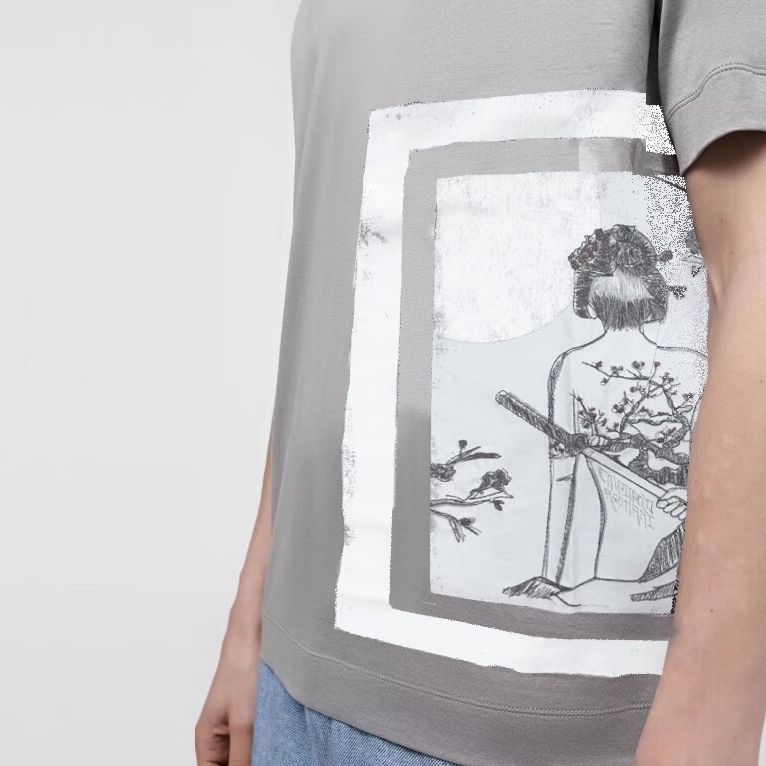 EMPORIO ARMANI SS24 T Shirt Men's Silver 3D1T98-1JUVZ-0637