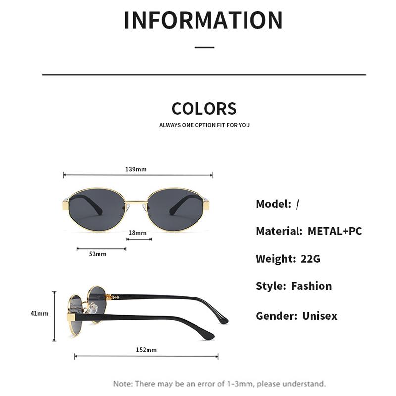 Солнцезащитные очки женские модные металлические солнцезащитные очки мужские уличные роскошные брендовые дизайнерские модные декоративные ретро овальные солнцезащитные очки Uv400