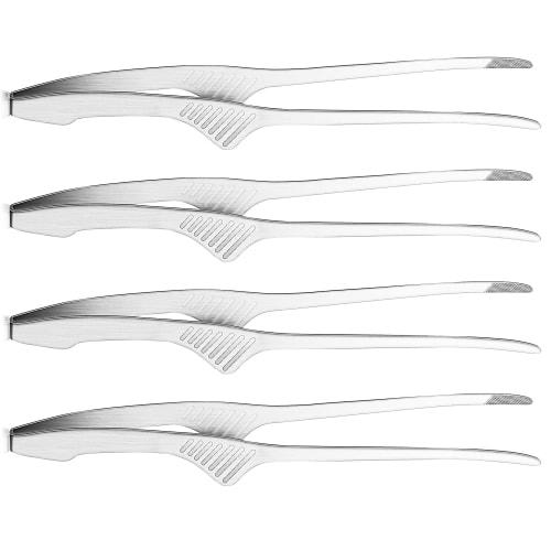 Ziyue Stainless Steel Yakiniku Tongs, Freestanding, Camping, BBQ, Non-Slip Chopsticks, Serving Pasta, Yakiniku Tongs (Set of 4)