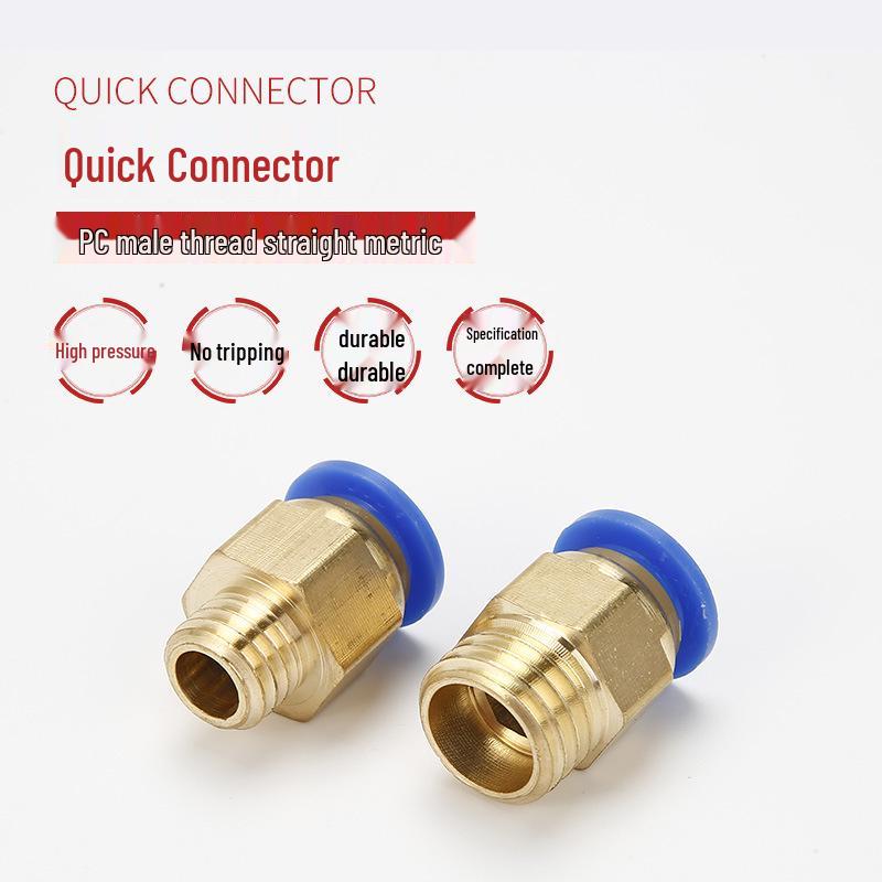 Metric Thread Pneumatic Quick Connector for Air Tubes - PC6/8/10/12-M8/10/12/16