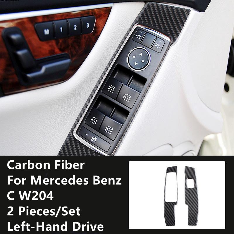 Углеродное волокно, модификация салона автомобиля, накладка, полоски, декоративные наклейки для Mercedes Benz C W204, внутренняя отделка автомобиля