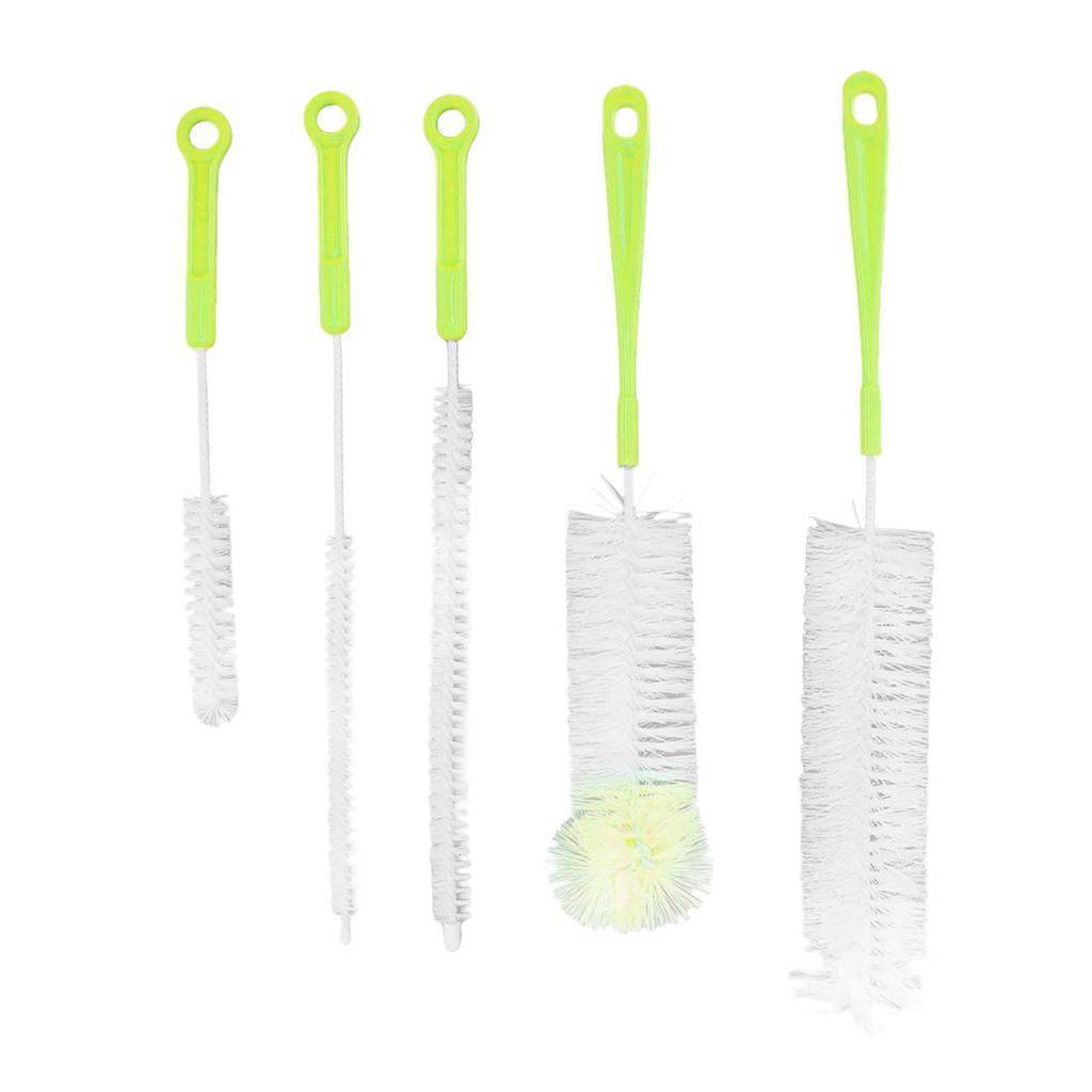 Bottle Brush Set Food Grade Long Handle 5 Types Water Bottle Cleaner for Wine Sports Bottles