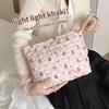 Cute Pink Women's Cosmetic Bag Make Up Case Quilted Cotton Travel Storage Bags Portable Wash Bag Clutch Purse Handbags Mommy Bag