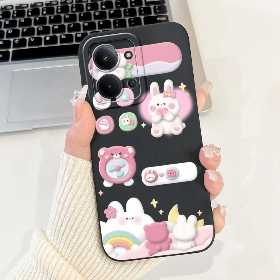 Для Xiaomi Poco C85 4G Милый Кролик Кошка Мультяшный Чехол Для Poco C85 C 85 4G Ударопрочный Мягкий Силиконовый Чехол