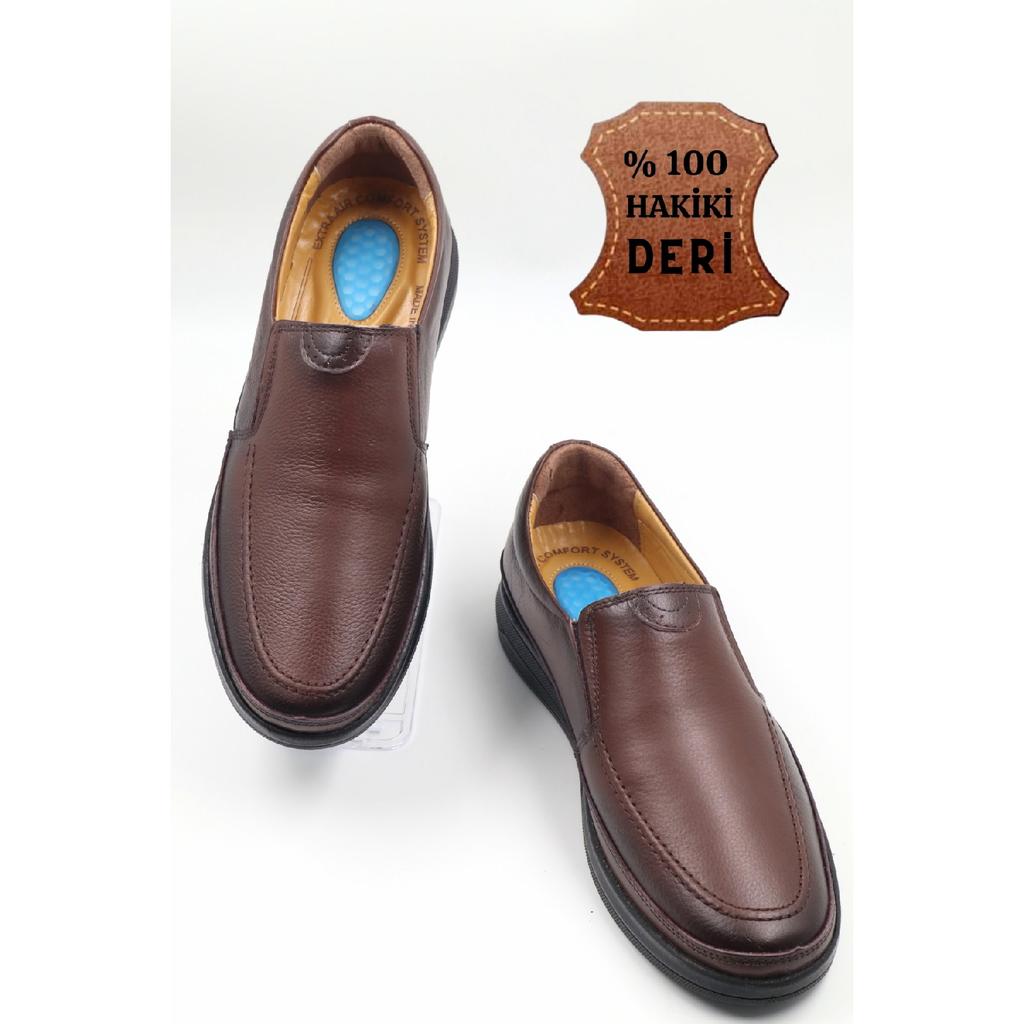 Мужские ультра удобные гелевые черные повседневные туфли для пап из натуральной кожи