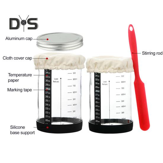 Стартовый набор для закваски с тканевым чехлом, большой емкости, без содержания бисфенола А, многоразовые принадлежности для выпечки хлеба на закваске