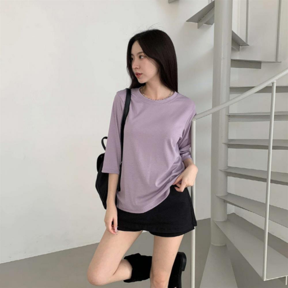 New ArrivalS Open Run Women S polyeSTer Spandex baSic Color Rib looSe FiT 3 4 T 