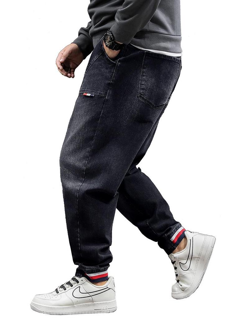 Мужские узкие джинсы с эластичной талией Xiaofeiniu: Модный, универсальный, удобный, подходит для всех размеров