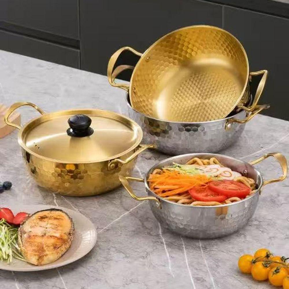 Прочная корейская кастрюля для рамена из нержавеющей стали, утолщенная маленькая миска для соуса, многофункциональная миска для лапши