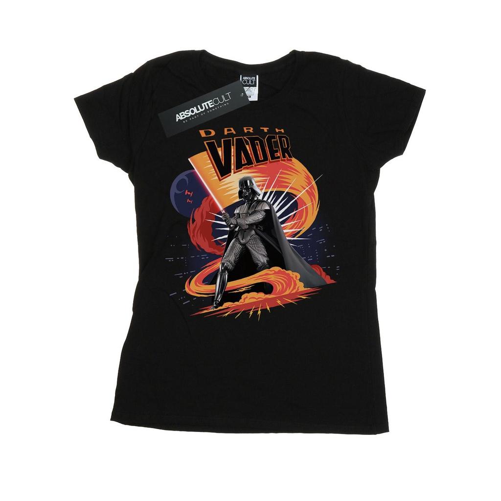 STAR WARS Womens/Ladies Darth Vader Swirling Fury Cotton T-Shirt