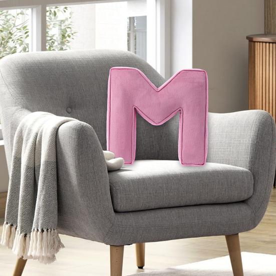 Розовая вельветовая подушка-буква от A до Z, английский алфавит, декоративная подушка для дивана, спальни, гостиной