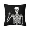 Skull Human Skeleton Throw Pillow Cover Human Skeleton Posing Decorative Pillow Case Cushion Cover Home Sofa Decor x Inch