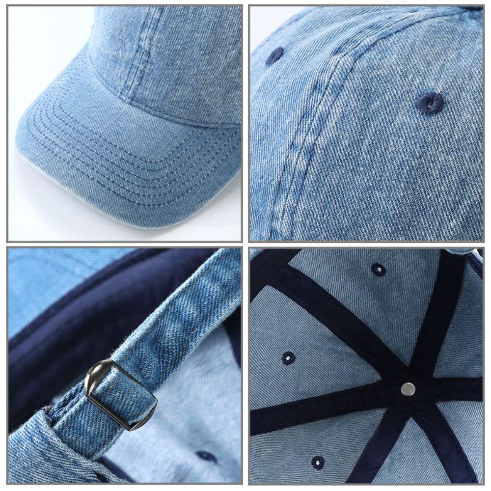 Hip Hop Sun Hat Solid Color Peaked Hat Casual Denim Baseball Cap Girl