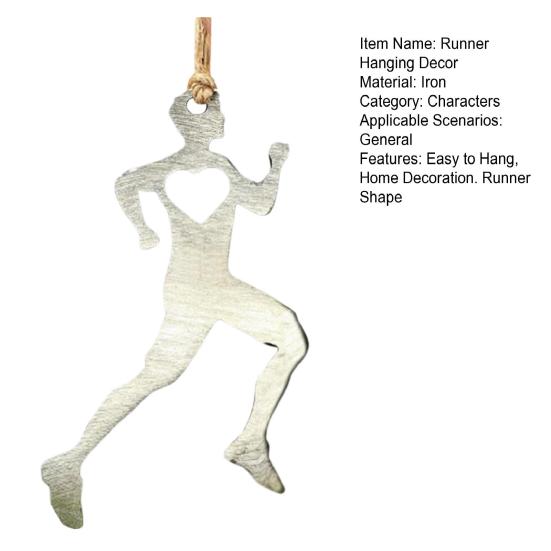 Мужчины Женщины Бегун Снеговик Висячие Украшения Полое Сердце Любви Сверхмощный Металлический Ремесло Бег Мальчик Девочка Орнамент Подвеска Подарок Любителю Спорта