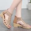 Женские босоножки на танкетке, летняя мода, плетеные гладиаторские сандалии, женская пляжная обувь для отдыха