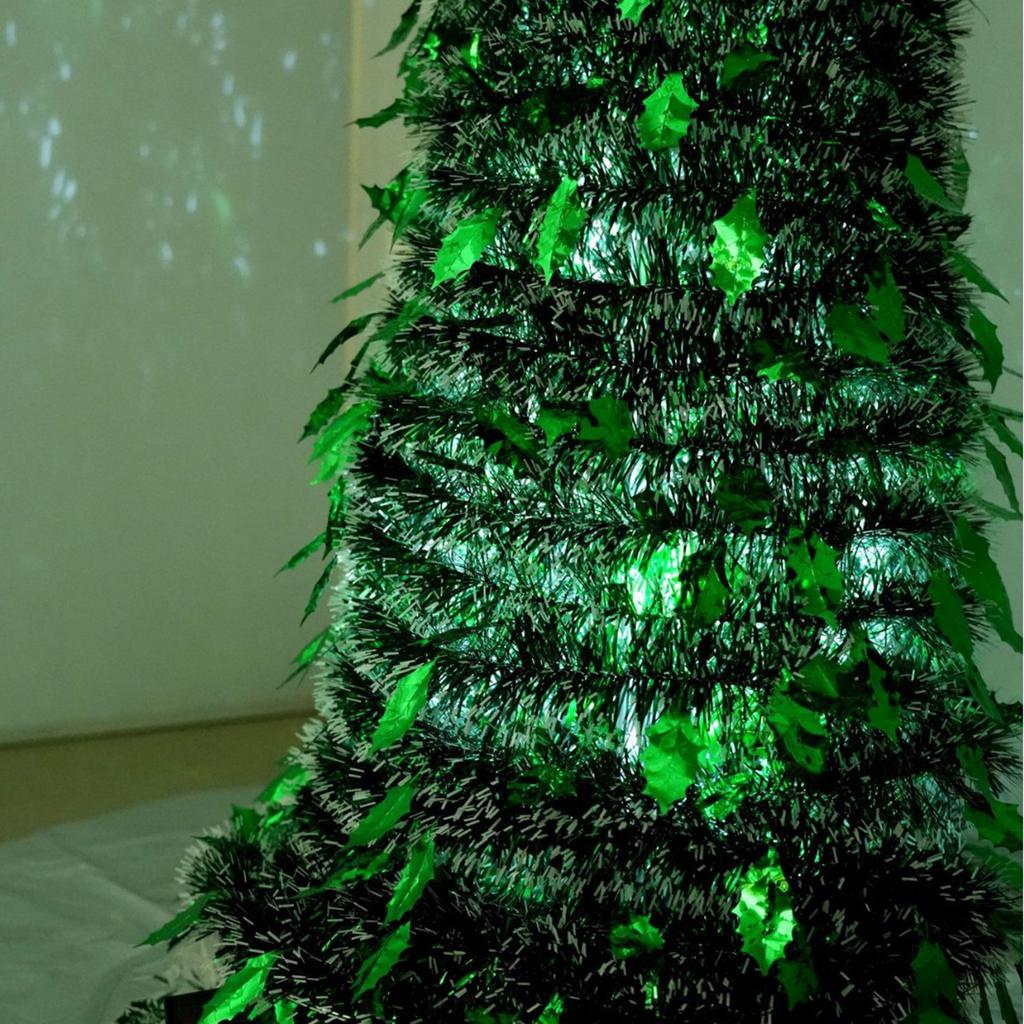 Scalable Christmas Tree With 1.5 Meter Green Leaves, Foldable Woolen Strips, Tree, Spiral Tree, Christmas Decoration Ornament
