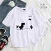 Женская футболка Harajuku с изображением динозавра 90-х годов, женские топы с круглым вырезом, белая летняя одежда с короткими рукавами для женщин 3XL