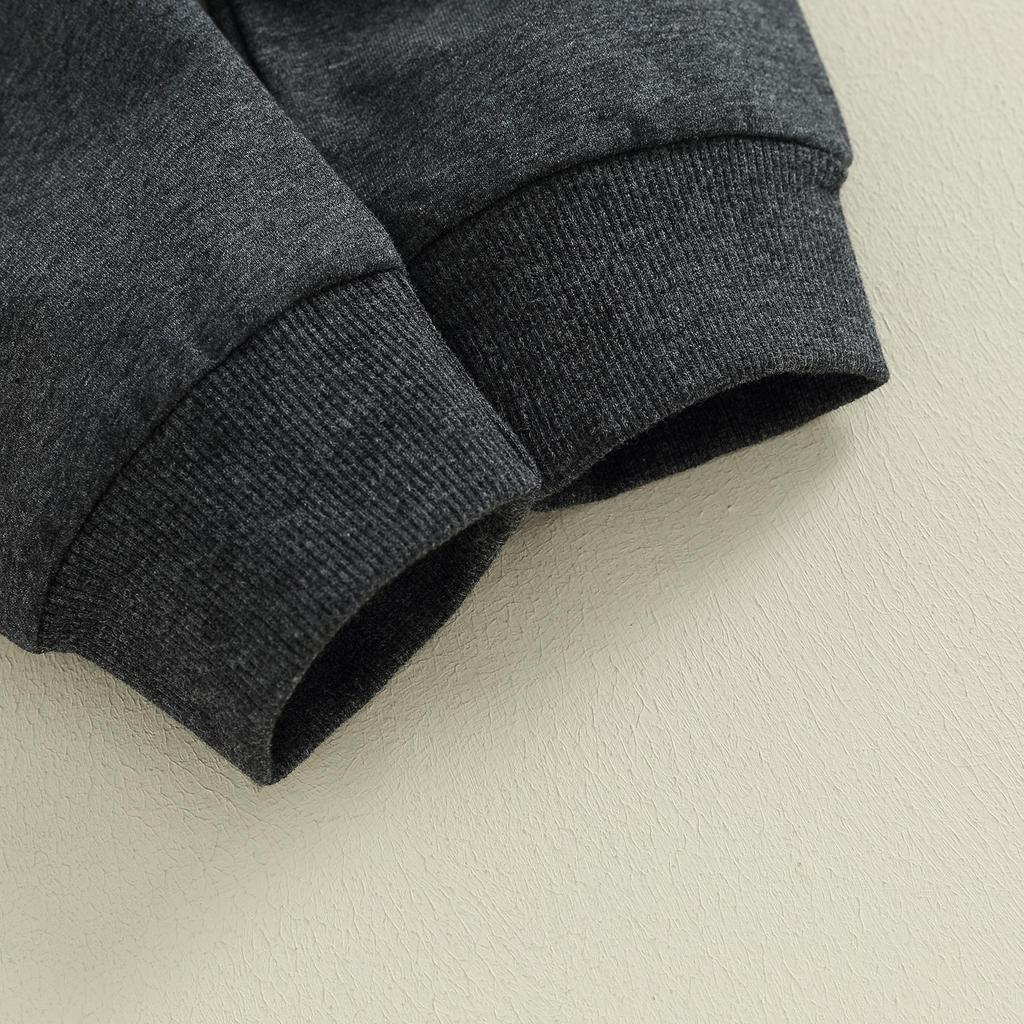 Baby 2 Piece Outfit Plush Letter Embroidery Long Sleeve Sweatshirt and Elastic Pants Set for Newborn Infant Fall Clothes