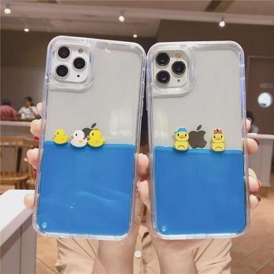 Креативный чехол Pirate Ship Quicksand Liquid для iPhone 16, совместимый с iPhone 8 Plus, X, 13 - дизайн Little Yellow Duck